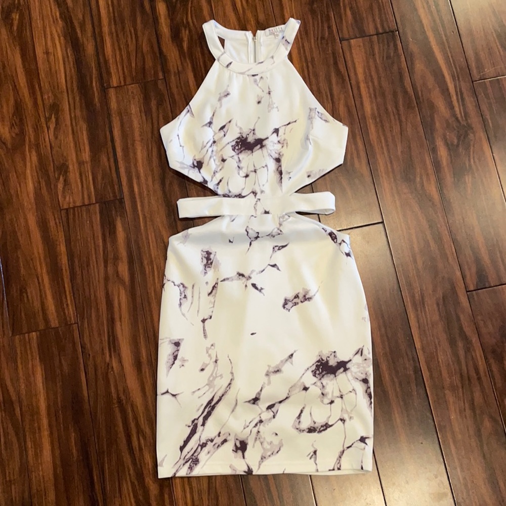 Marble dress with cutouts